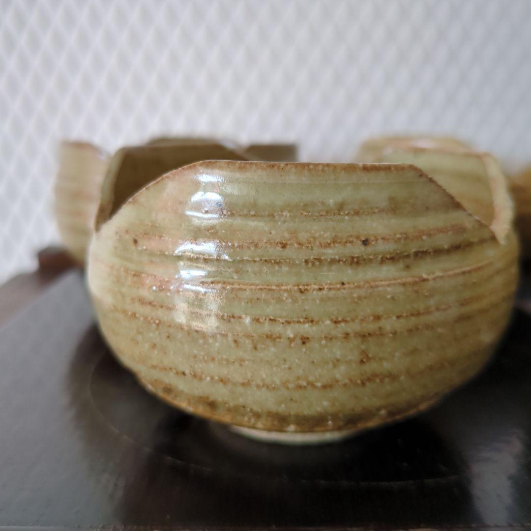 骨董　伊羅保焼　割山椒　器　陶器　向付　アンティーク　5つ