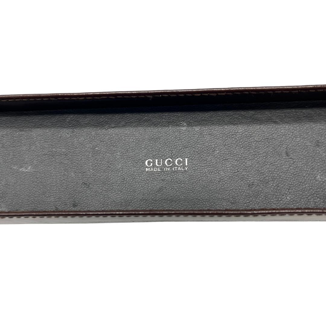 GUCCI グッチ レザー ペンケース 筆記具入れ 小物ケース 茶系