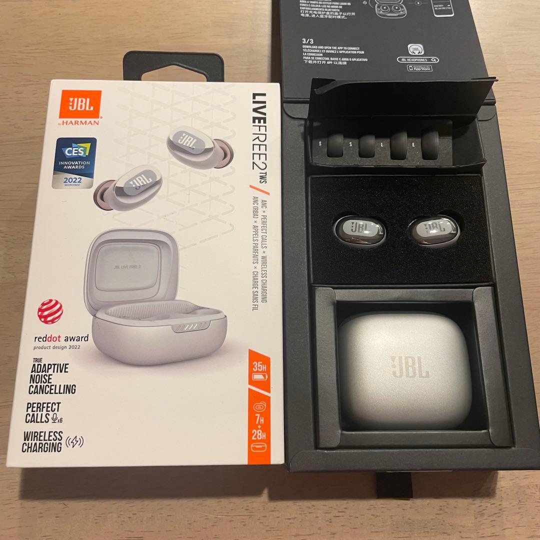 【高性能】JBL LIVE FREE 2 ワイヤレスイヤホン　シルバー