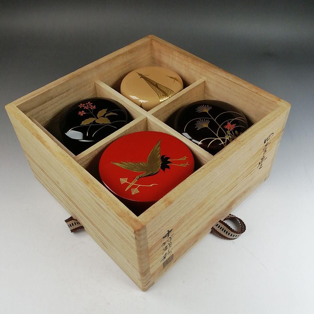Ｗ３２０　棗　『四季棗』『蒔絵師　中村湖彩 作』　共箱　茶道具