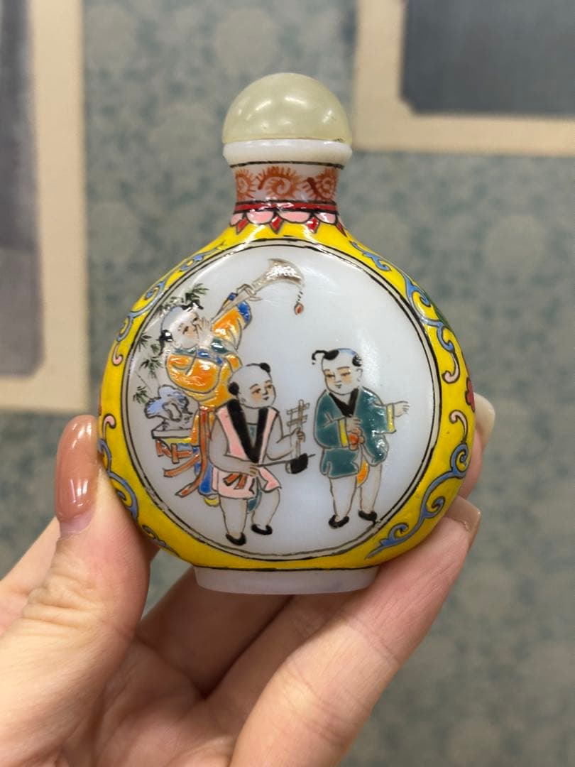 鼻煙壺 色絵 中國古美術 時代物 小物