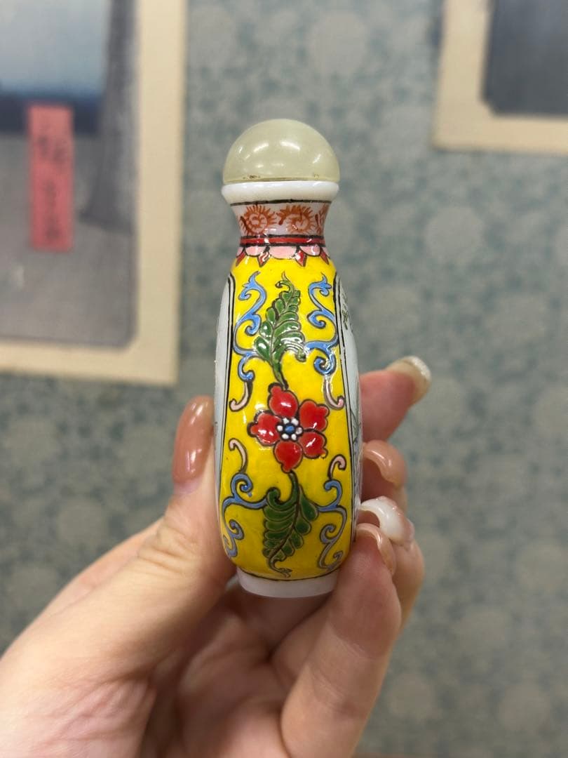鼻煙壺 色絵 中國古美術 時代物 小物