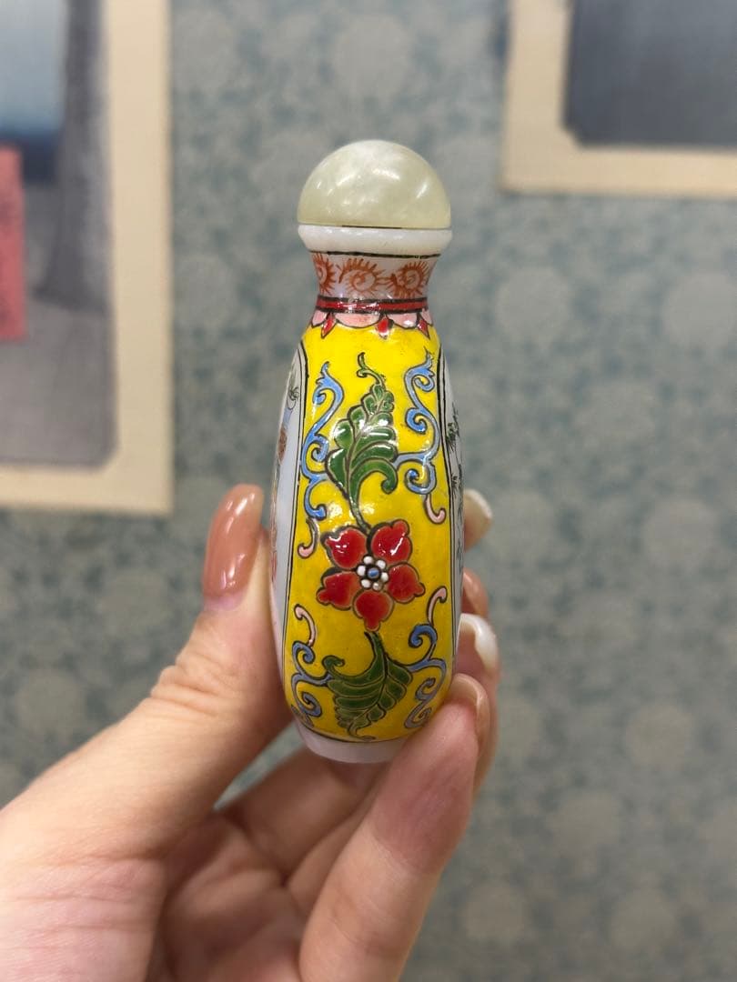 鼻煙壺 色絵 中國古美術 時代物 小物