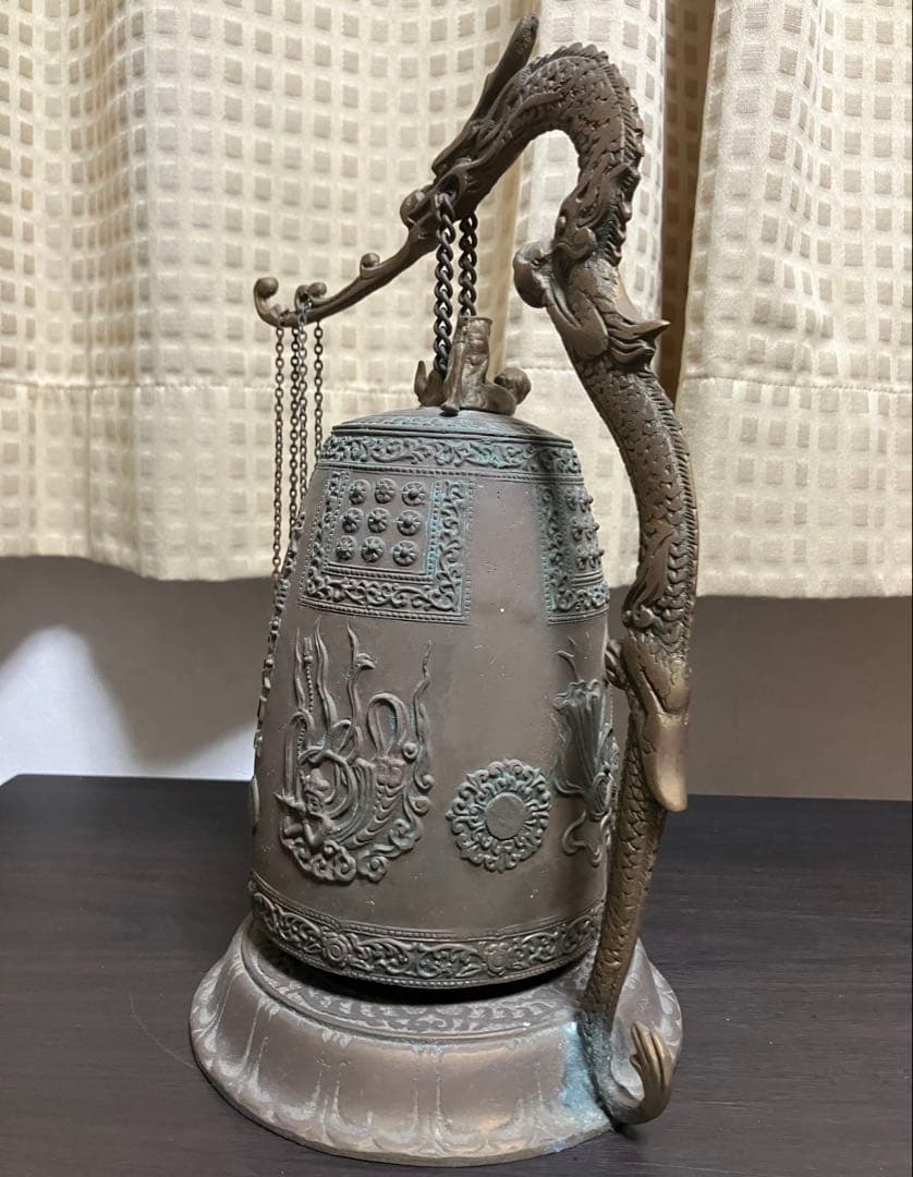 寺院梵鐘卓上撞鐘(ミニチュア)青銅製