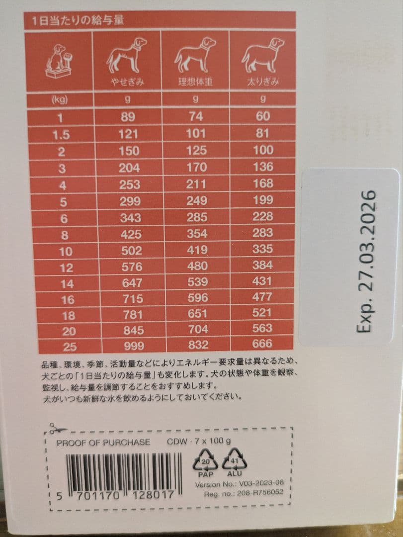 SPECIFIC 犬用皮膚アシスト CDW 100g x 7缶