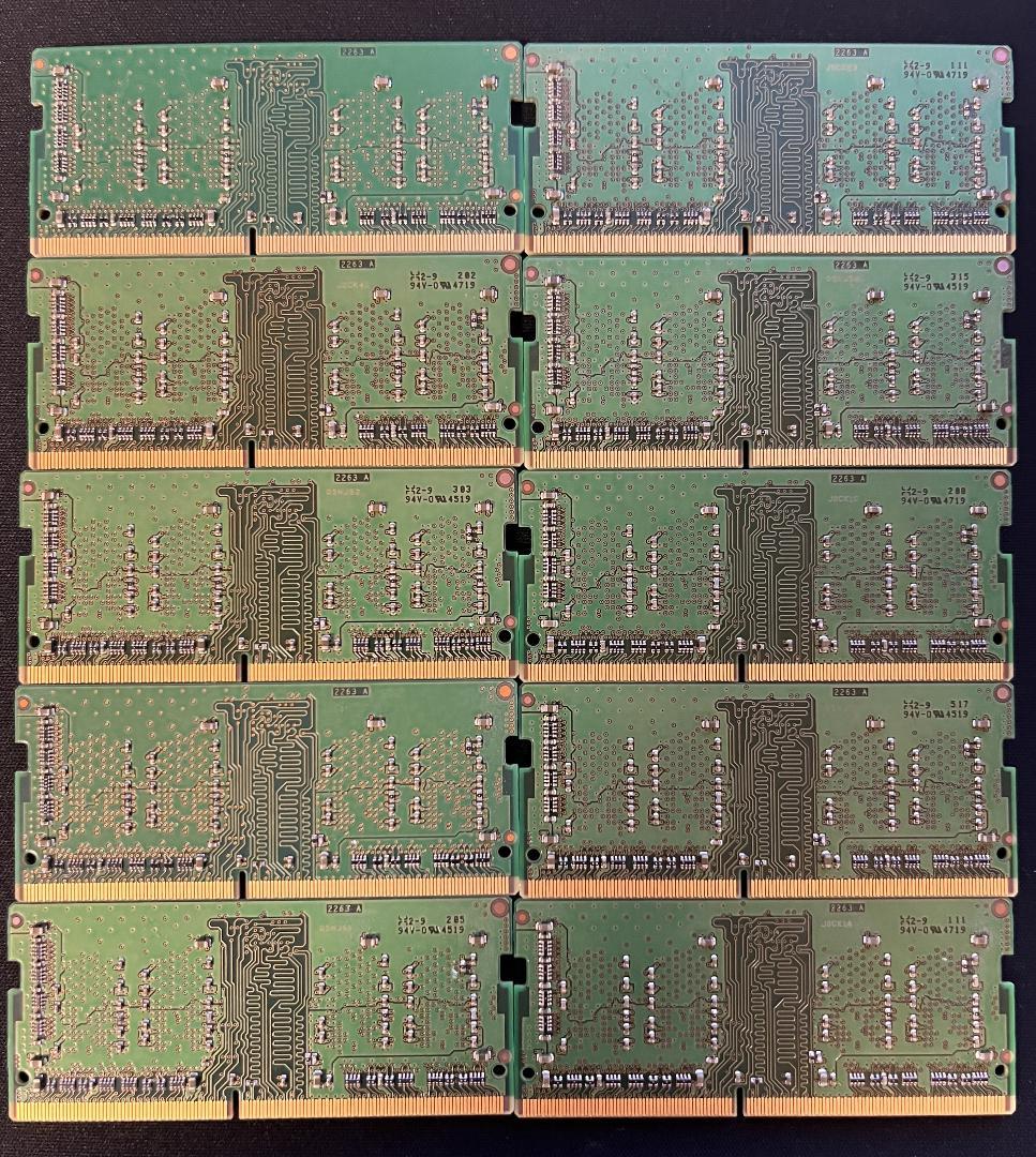 中古正常品 マイクロン ノートPC用 DDR4 4GBx10 まとめ売り