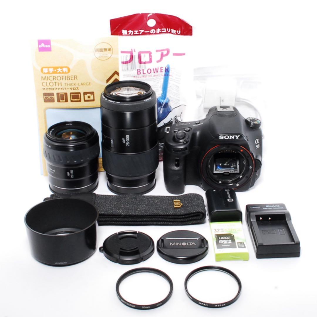 ショット数僅か◆SONY α58◆一眼レフカメラ◆すぐ使える◆標準＆超望遠レンズ