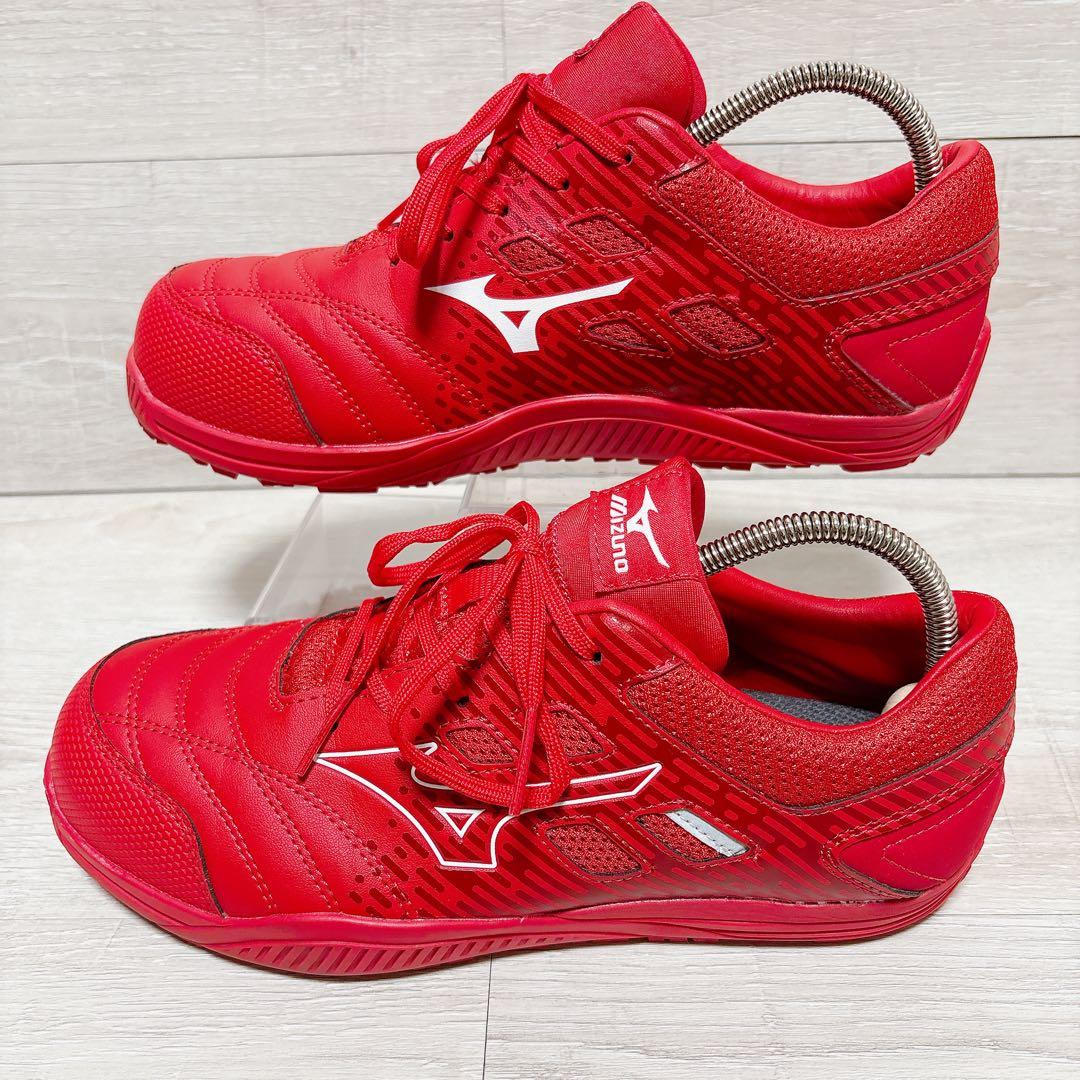 ⭐極美品⭐ミズノ MIZUNO 安全靴 オールマイティ 赤 レッド 24.5㎝