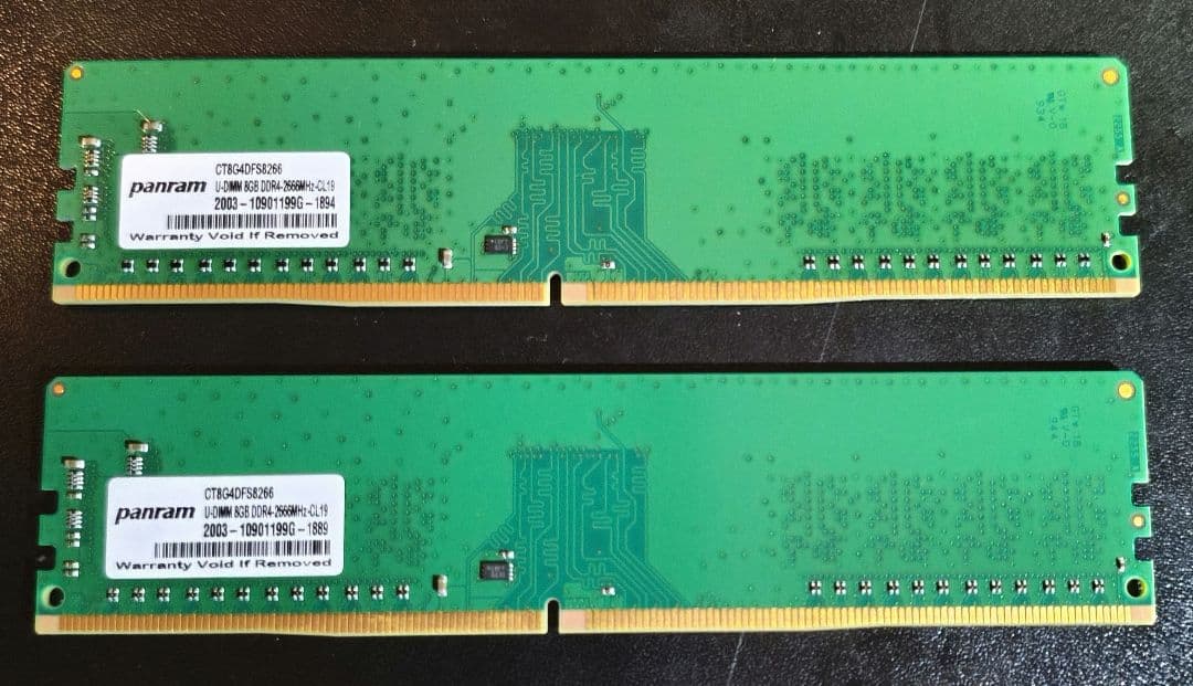 crucial 8GB 2枚 計16GB DDR4 2666 メモリ