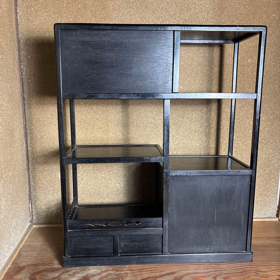 【逸品】螺鈿細工 蒔絵 飾り棚 茶棚 和家具 アンティーク 漆塗り