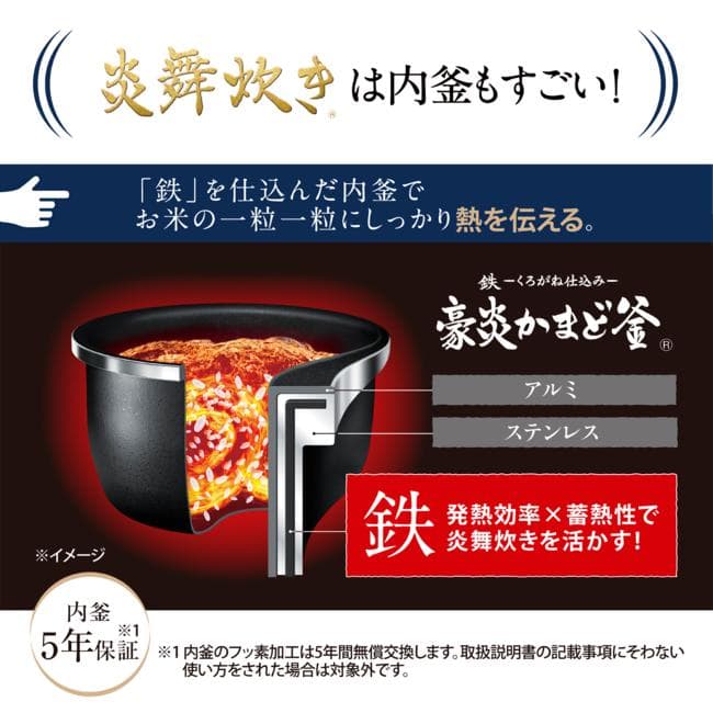 炎舞炊き 最高峰モデル　1升炊き　圧力IH炊飯ジャー　NX-AA18-WZ　白