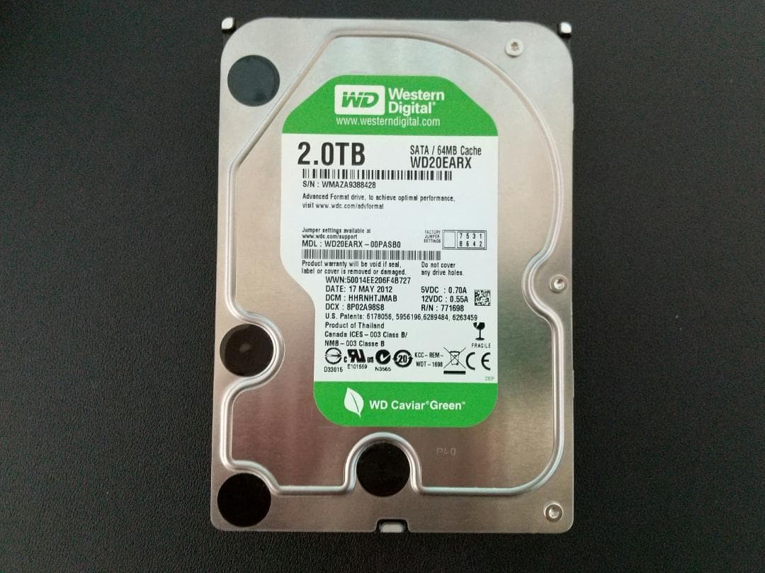 ジャンク品 WD 2.0TB & 500GB 内蔵型ハードディスクドライブ他
