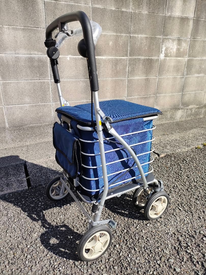須恵廣工業 シルバーカー ネイビー 4輪折りたたみ 美品