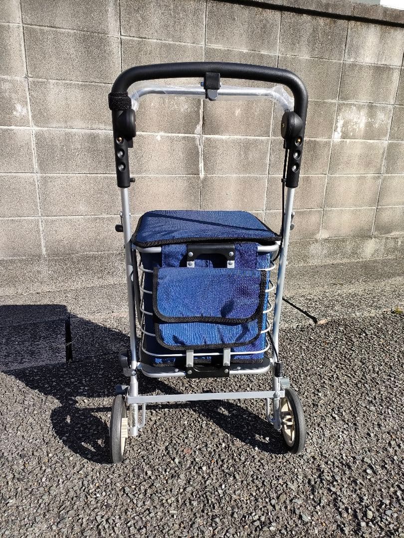 須恵廣工業 シルバーカー ネイビー 4輪折りたたみ 美品