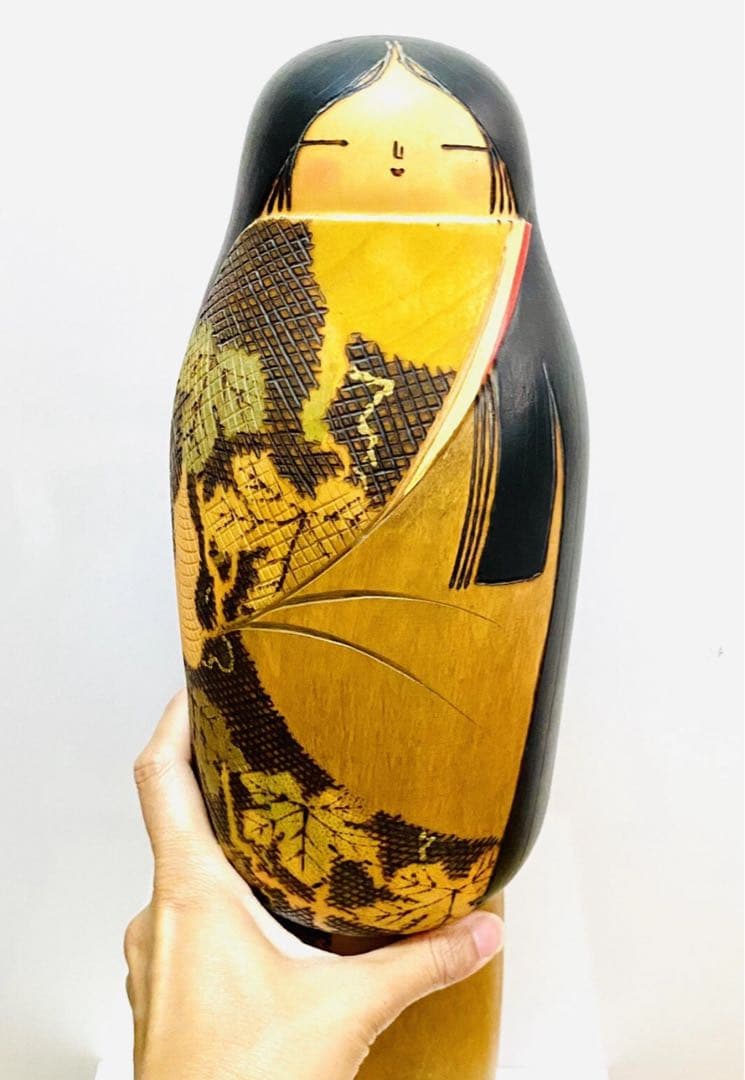 中古　こけし　特大　木製　人形　伝統　骨董品　コレクション　伊之介　45cm