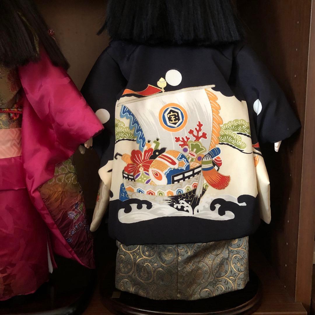 【中古品】ペア市松人形　東京久月　正絹衣装　ドール