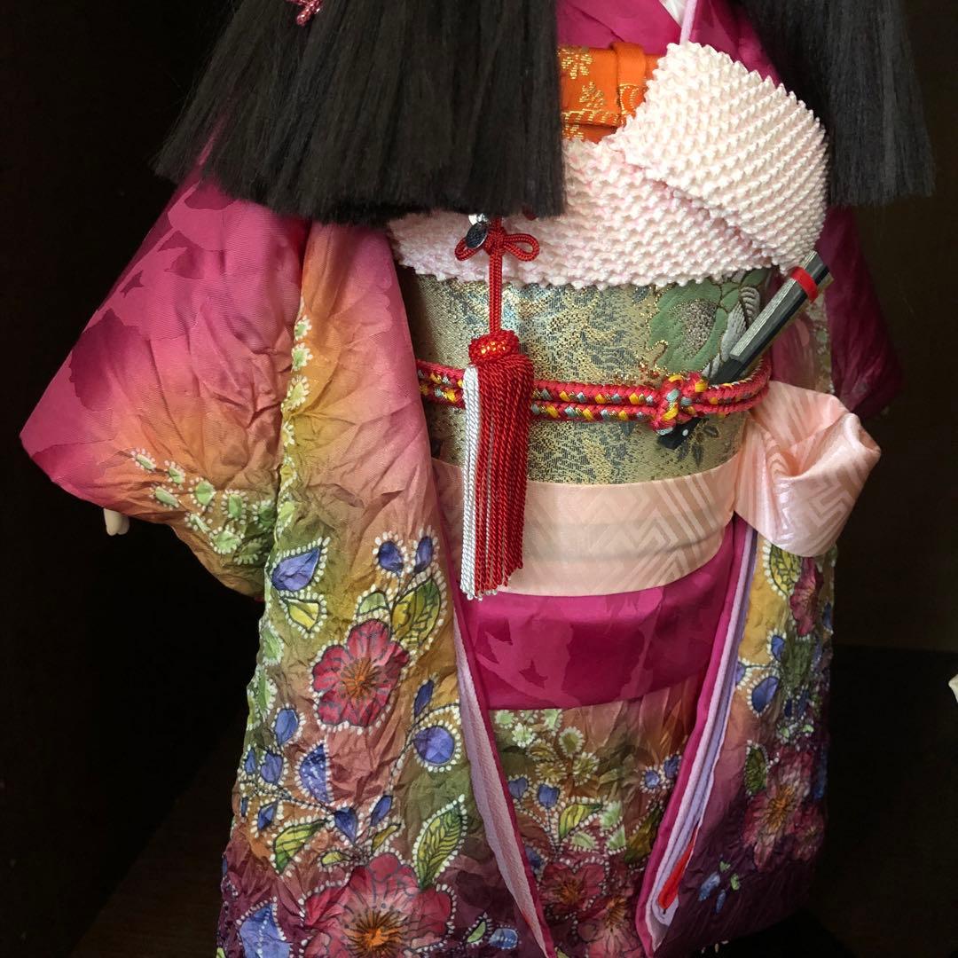 【中古品】ペア市松人形　東京久月　正絹衣装　ドール