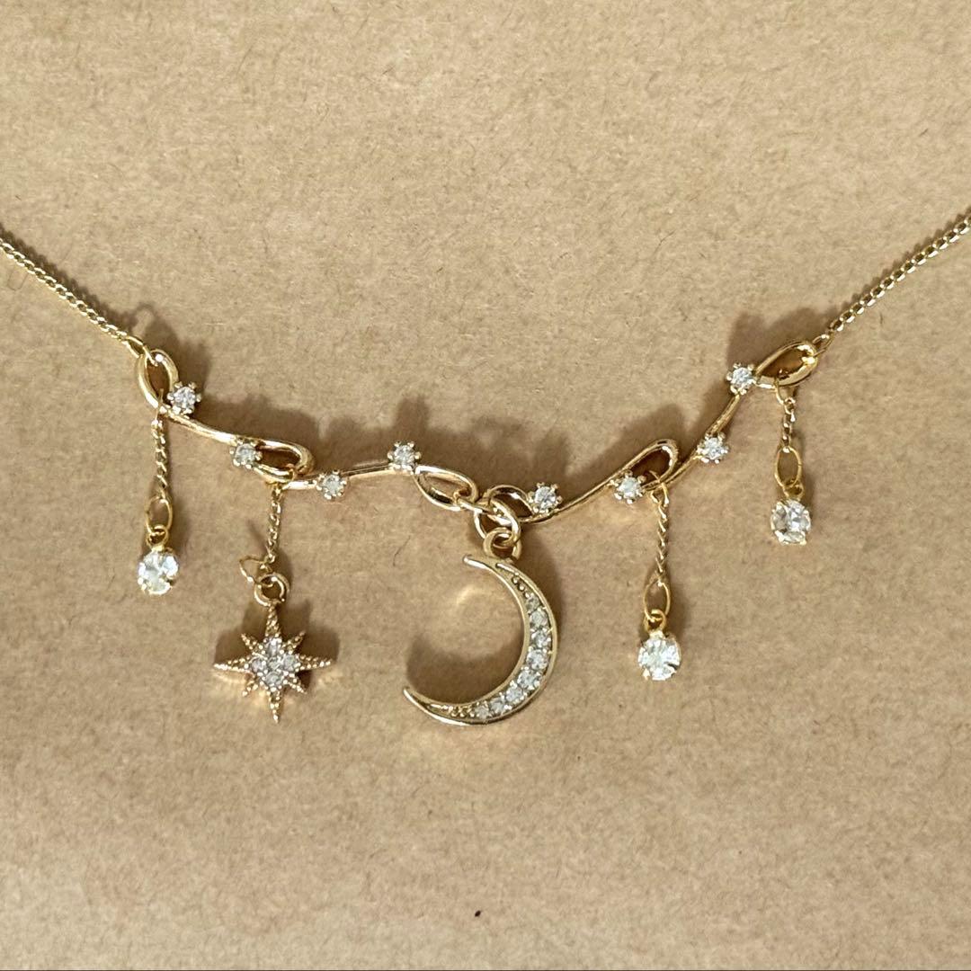 月と星のネックレス｜ハンドメイド｜一点もの