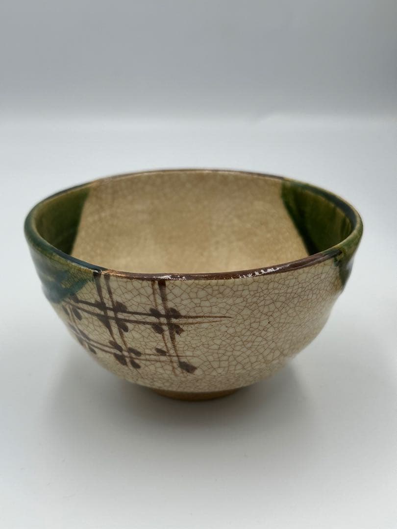 塗師　哲山作　面銀杏　茶箱　織部焼
