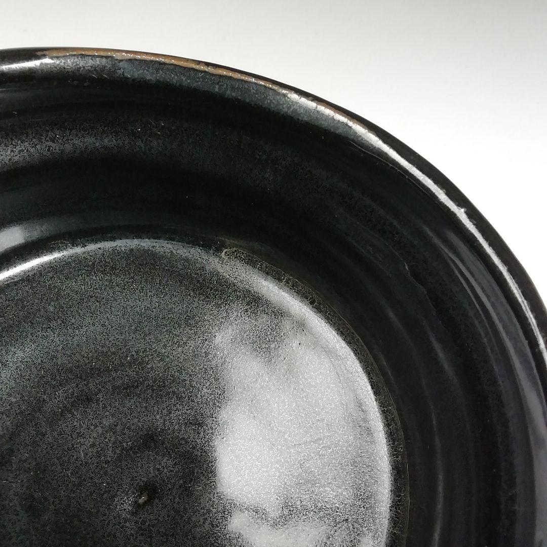 Ｓ８４３　茶碗　『黒釉』『瑞雲』『泰子作』　共箱　抹茶碗　茶道具