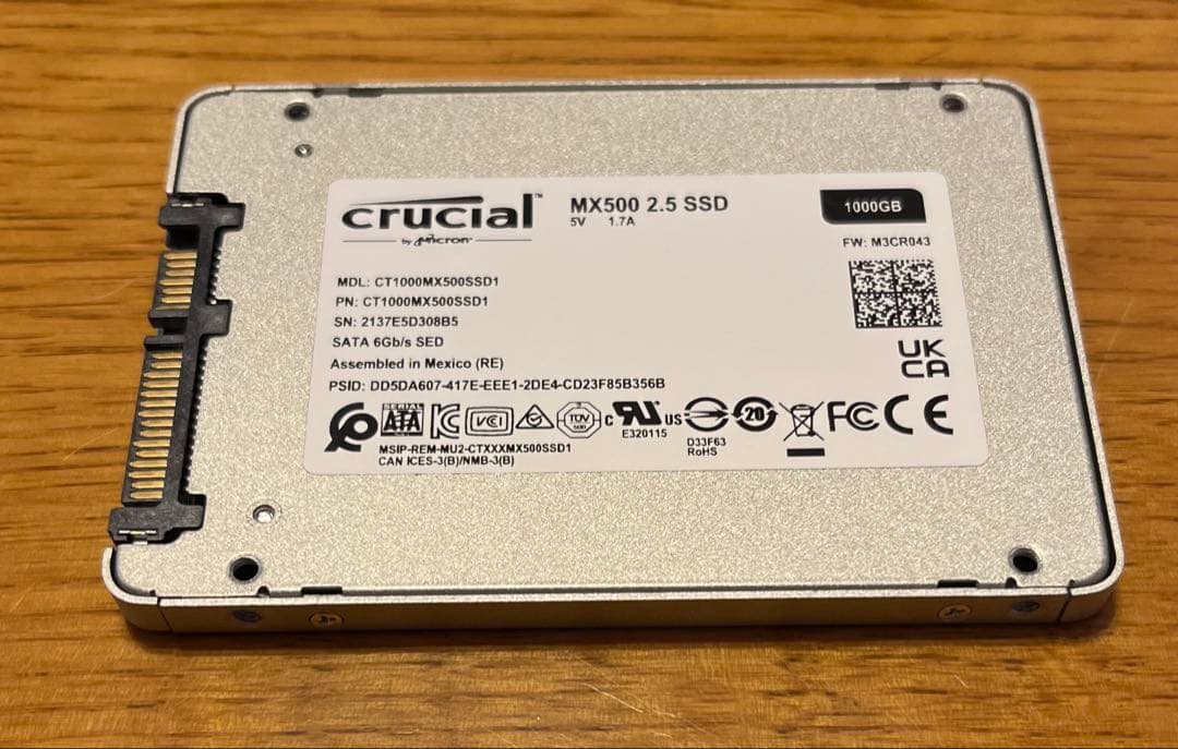 crucial MX500 2.5インチ SSD 1000GB