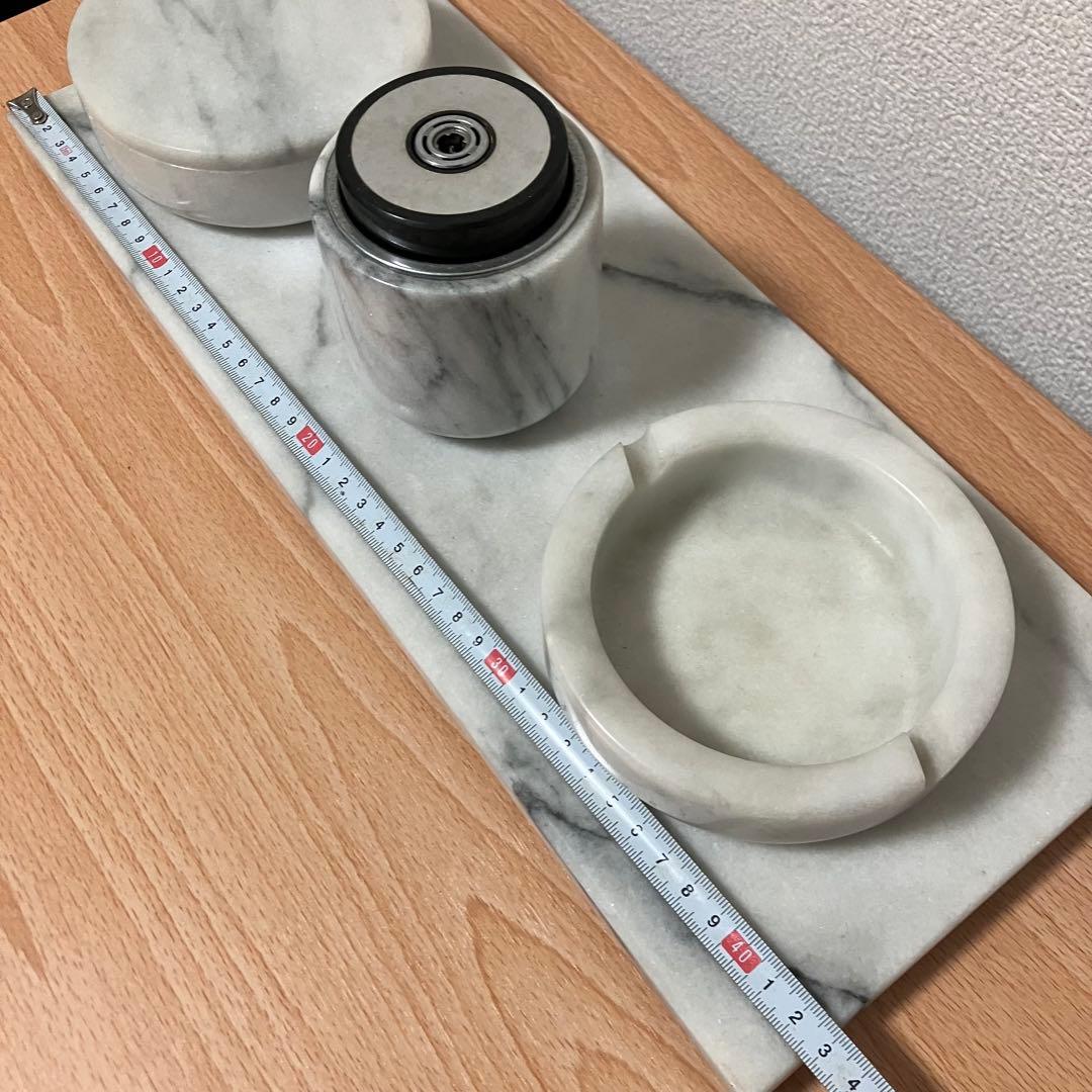 大理石の灰皿・喫煙台 3点セット