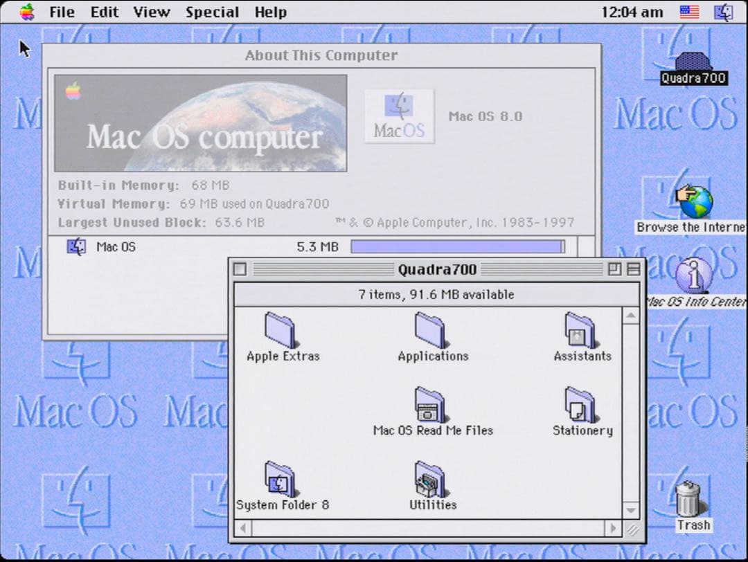 Apple Macintosh Quadra 700 68MB OS8 動作品