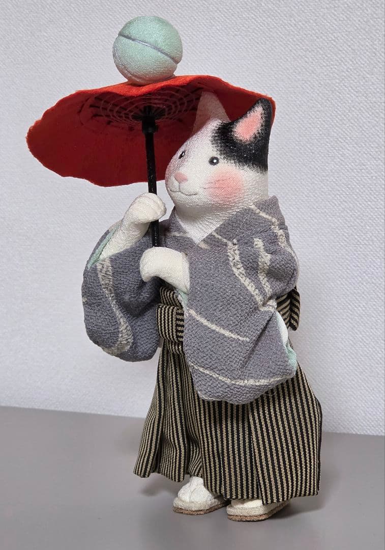 作家もの ハンドメイド作品 「曲芸」 猫の布人形 コレクション出品