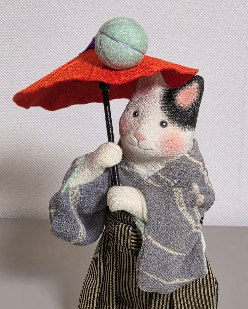 作家もの ハンドメイド作品 「曲芸」 猫の布人形 コレクション出品