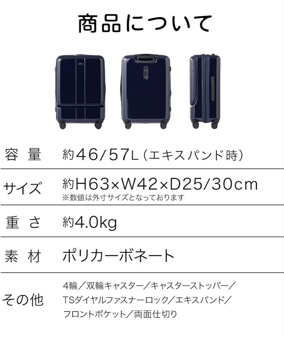 ACE エース スーツケース 【極美品】フォールズ 4㎏ No.06906