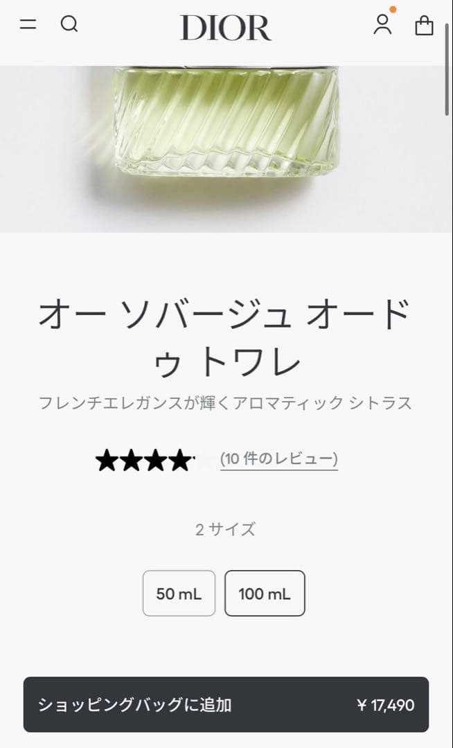 【使用2プッシュのみ】Dior ディオール　オーソバージュ100ml