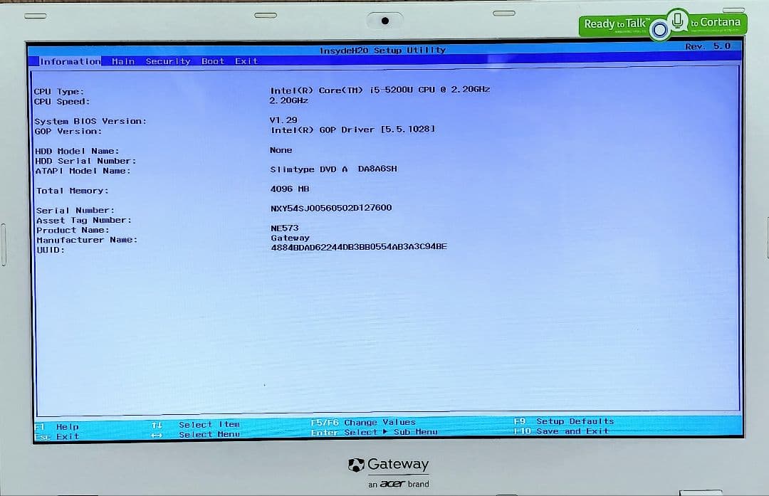 acer Gateway Corei5 メモリ4GB ジャンク ストレージなし