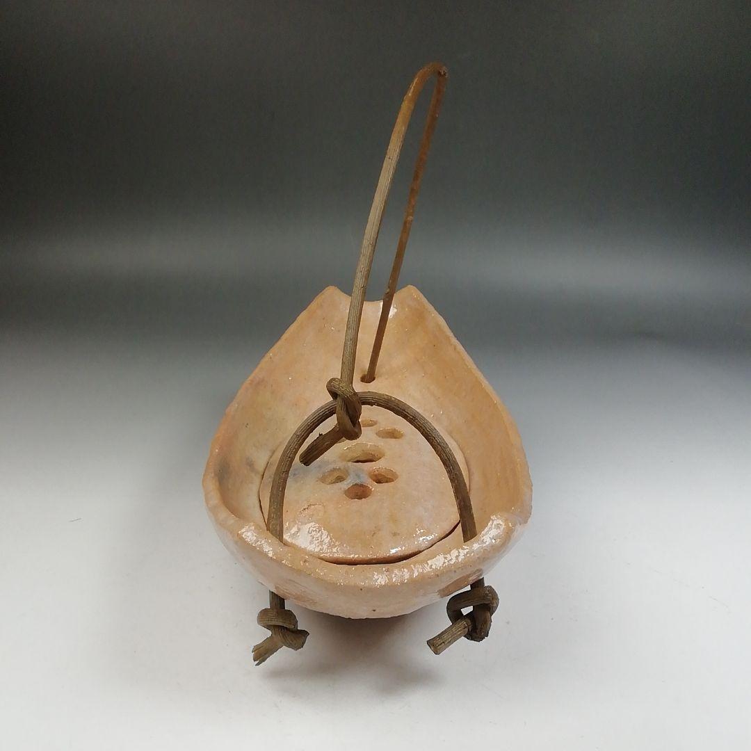Ｗ４０８　花入　『赤舟　花入』『金井紫晴 造』　共箱　花器　茶道具