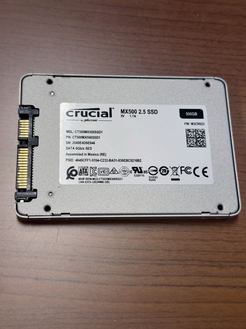 製造終了品 crucial MX500 500GB SSD 2.5インチ