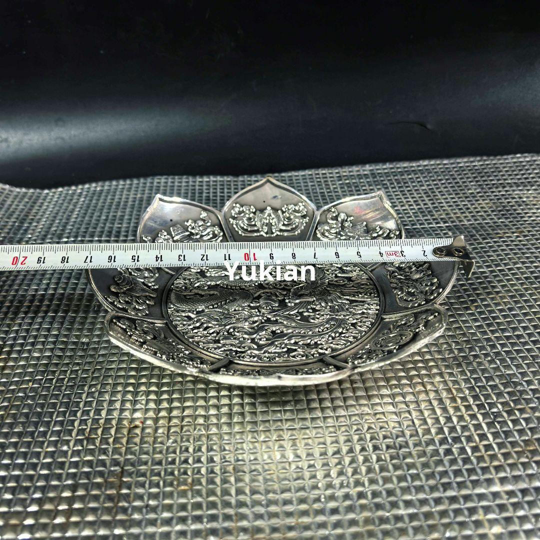 銅器 浮彫龍鳳五福盤 装飾品 工芸品 美術品