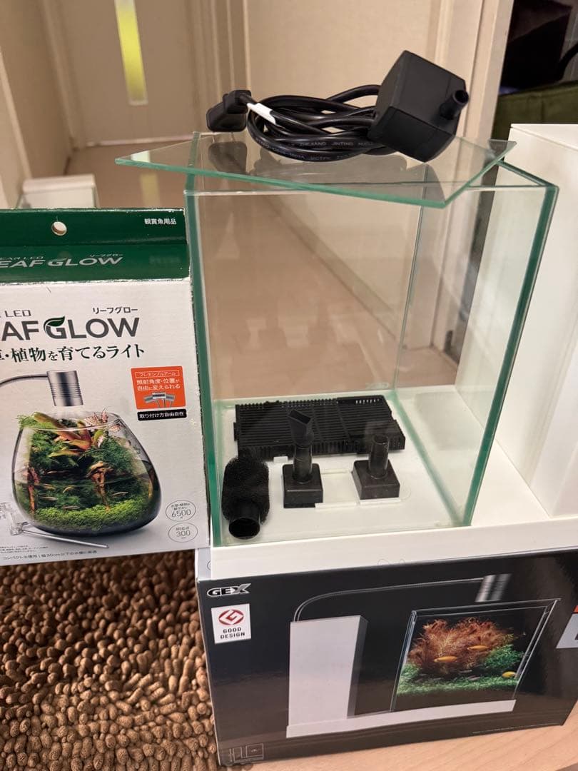 GEX AQUA-U ガラス水槽 、ヒーター、温度計付き