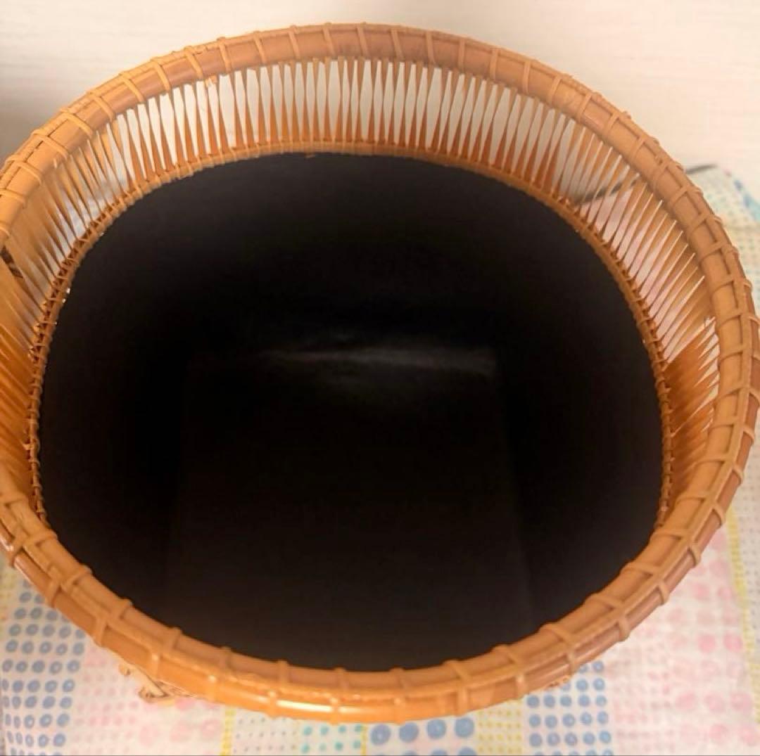 【未使用・共箱付】竹秀斎 淡々斎好写 清風篭 炭斗 花入 茶道具 炭道具
