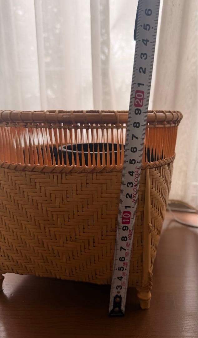 【未使用・共箱付】竹秀斎 淡々斎好写 清風篭 炭斗 花入 茶道具 炭道具
