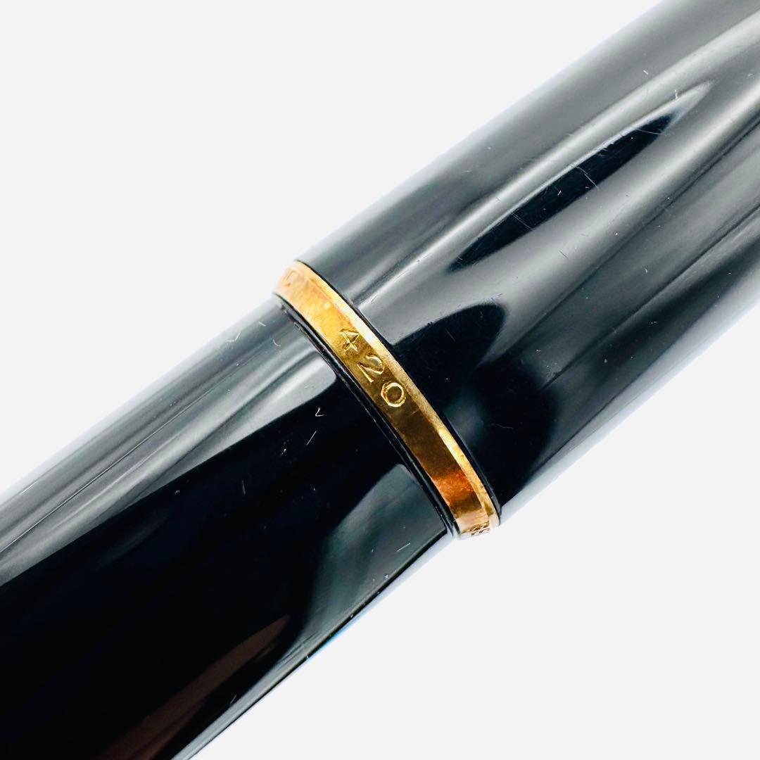 美品 モンブラン 万年筆 420 14K 585 毎日新聞 記念刻印 吸入式