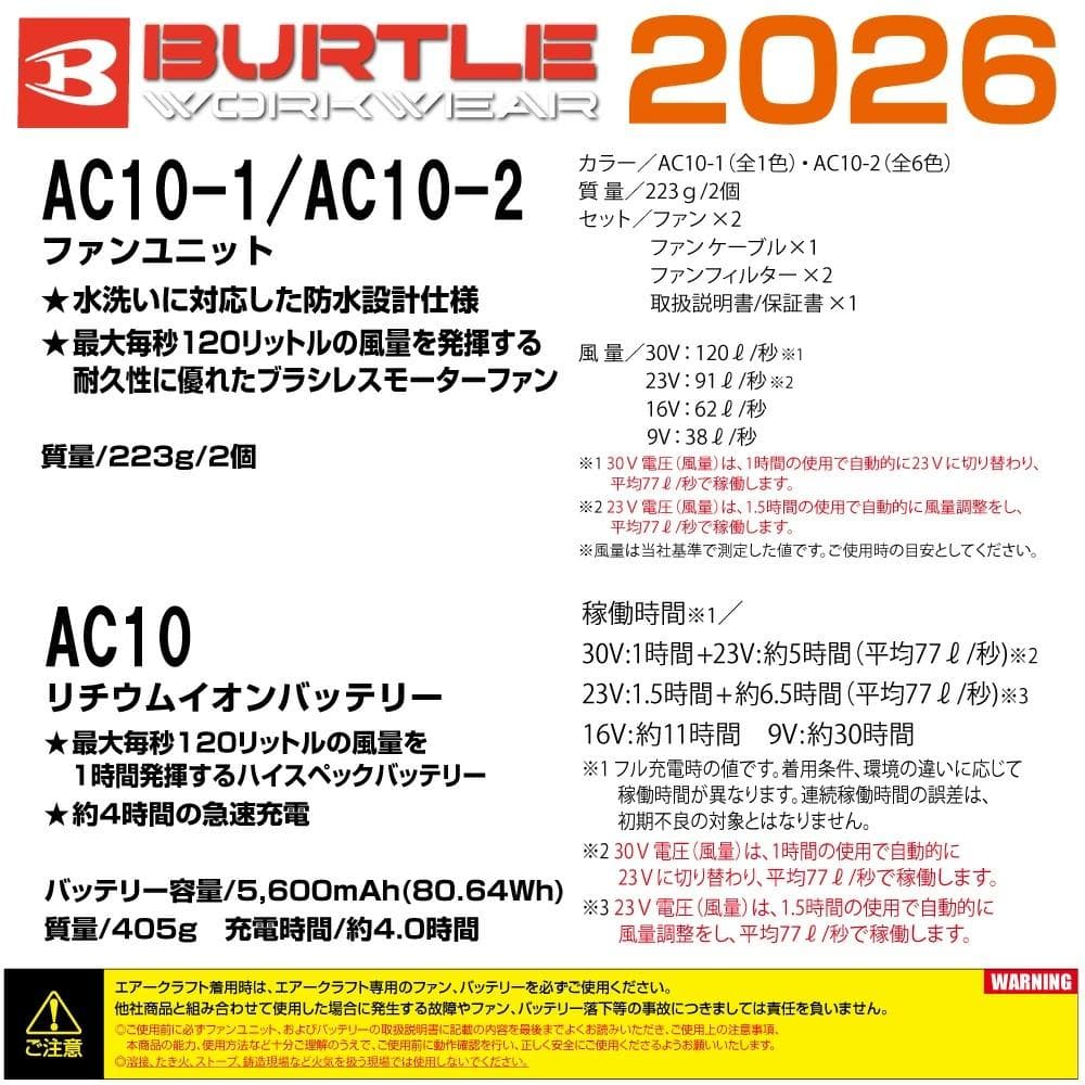 最新30V 新品 バートル AC10 ファンバッテリーセット 空調服用 レッド