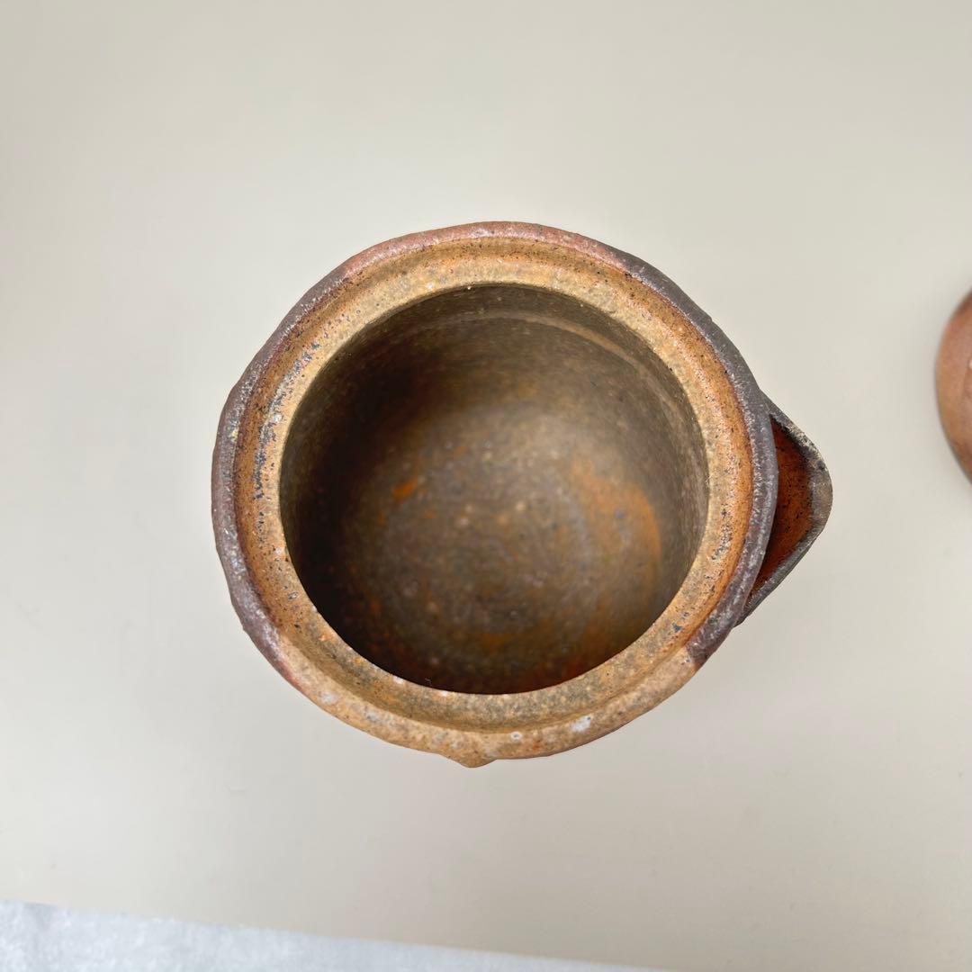 D佐藤苔助 備前焼宝瓶 手捻宝瓶人気作者 急須 共箱 共布 茶注 煎茶 茶道具