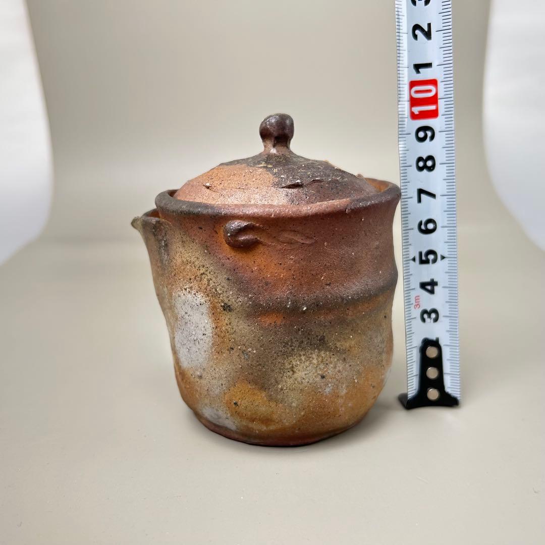 D佐藤苔助 備前焼宝瓶 手捻宝瓶人気作者 急須 共箱 共布 茶注 煎茶 茶道具