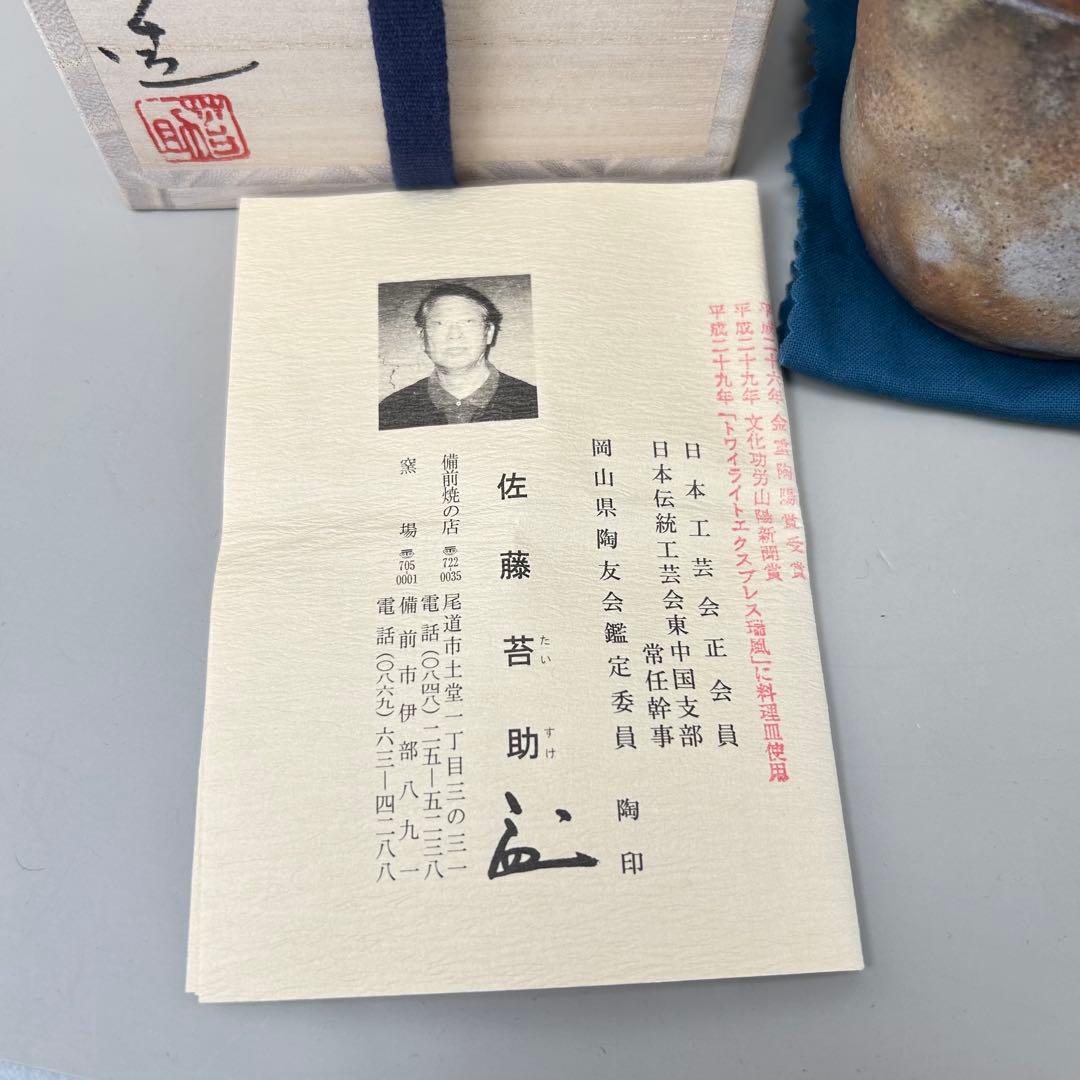 D佐藤苔助 備前焼宝瓶 手捻宝瓶人気作者 急須 共箱 共布 茶注 煎茶 茶道具