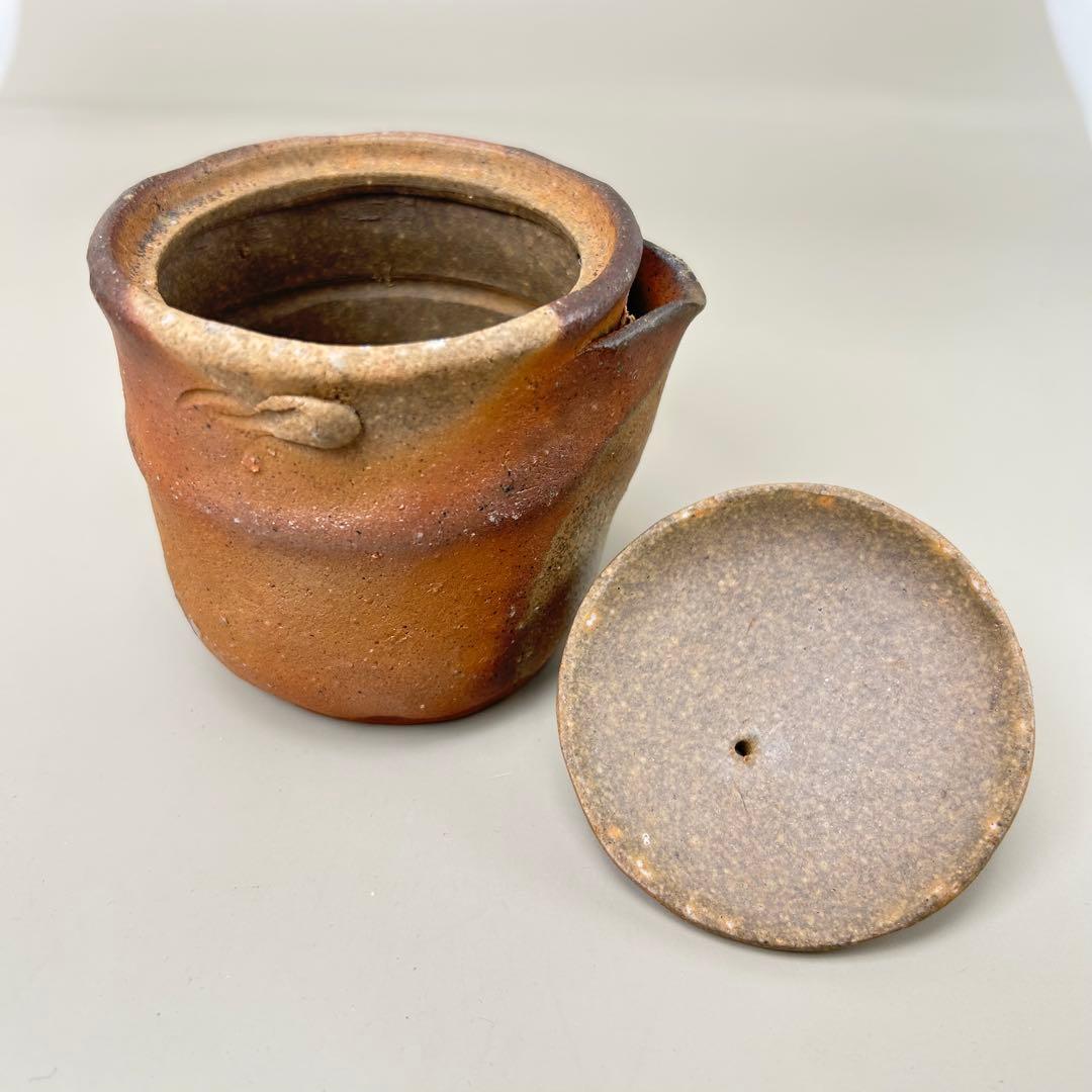 D佐藤苔助 備前焼宝瓶 手捻宝瓶人気作者 急須 共箱 共布 茶注 煎茶 茶道具