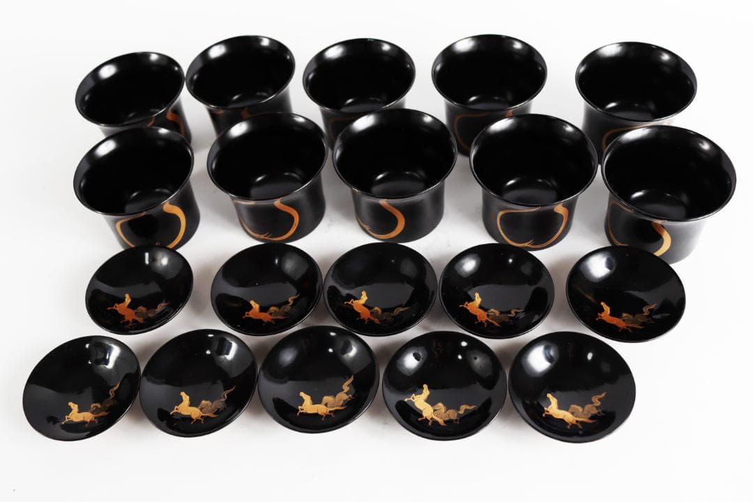 輪島塗 馬瓢箪金蒔絵 小吸物椀 十客 共箱