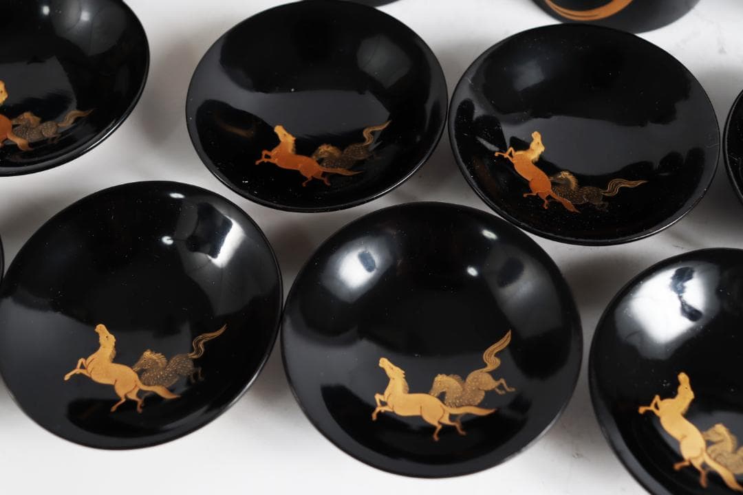 輪島塗 馬瓢箪金蒔絵 小吸物椀 十客 共箱