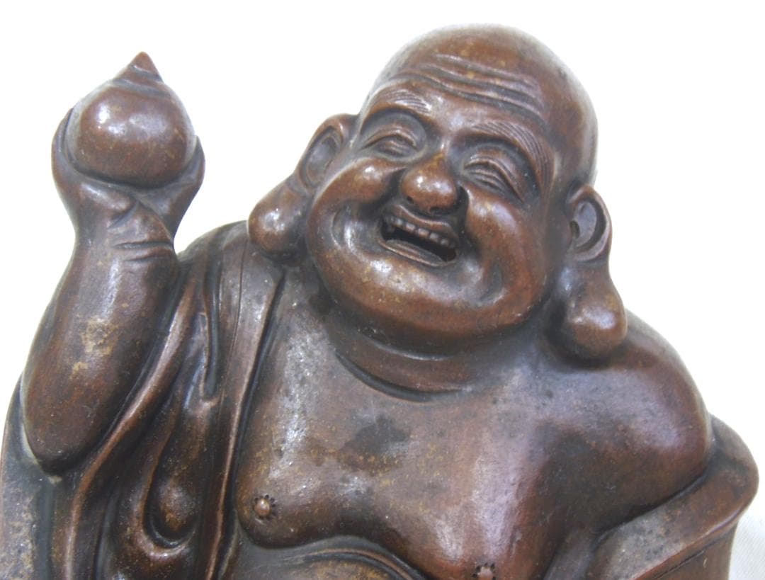 高さ260 古備前 七福神 布袋尊立像 備前焼 置物 縁起物 骨董