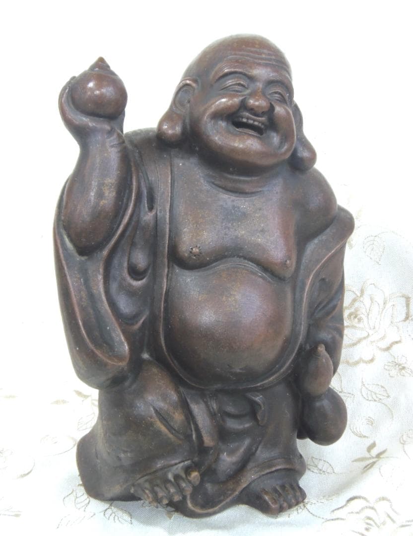 高さ260 古備前 七福神 布袋尊立像 備前焼 置物 縁起物 骨董