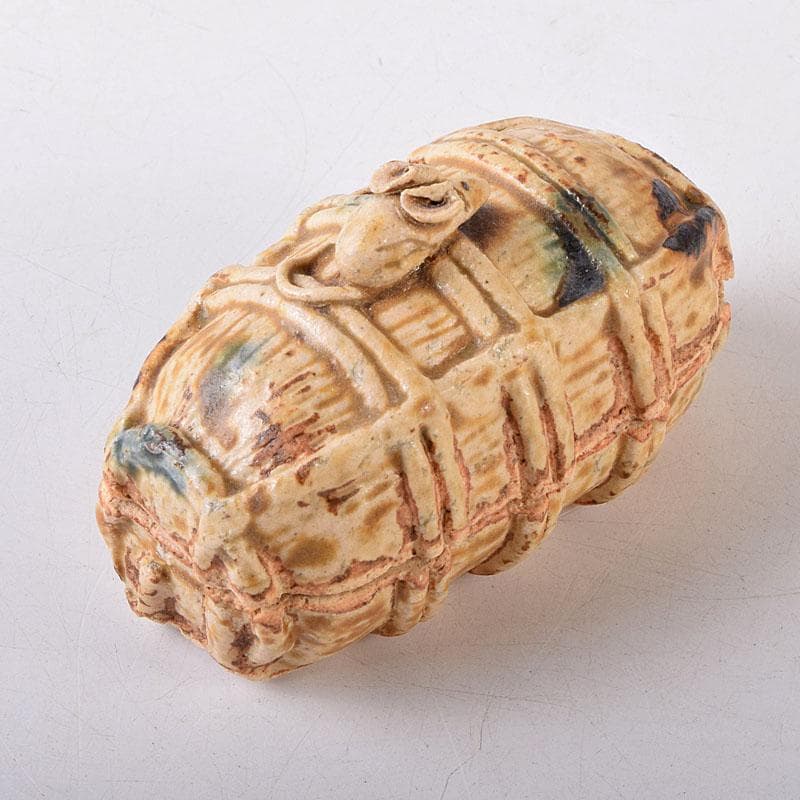 茶道具　六郎窯　渡辺六郎作　俵ねずみ　干支香合　共箱　V　8237