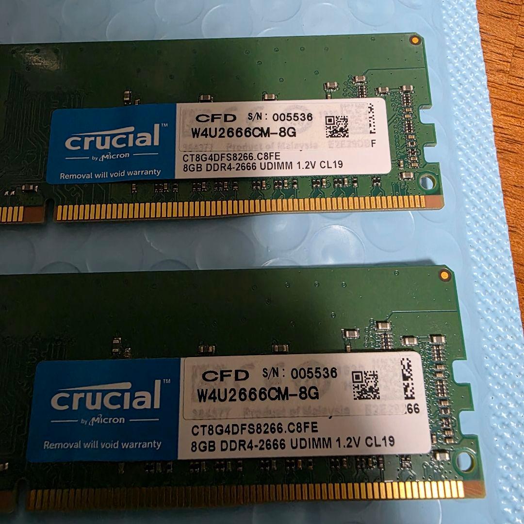 CFD crucial DDR4-2666 16GB(8GBx2) メモリ